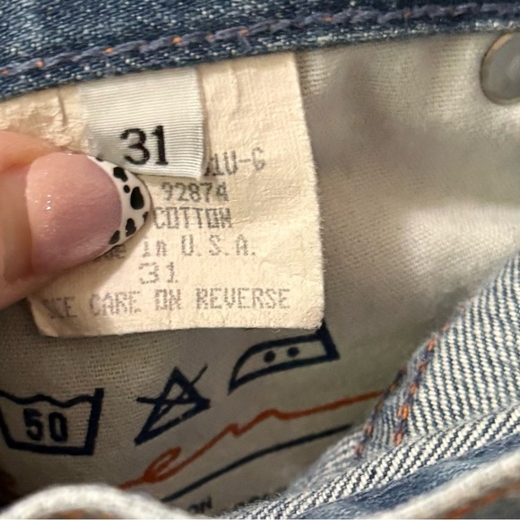 7 For All Mankind| Men's Faded Blue Logo-Patch Designer Straight Jeans Sz 31 - Picture 4 of 6